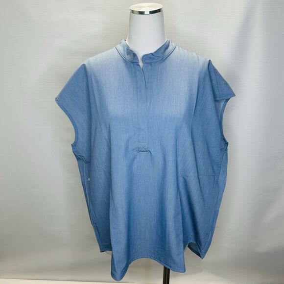 Figs Rafaela Scrub Shirt Top Womens Size XXL 2XL Blue Modern PO 1299 NEW - Picture 3 of 11